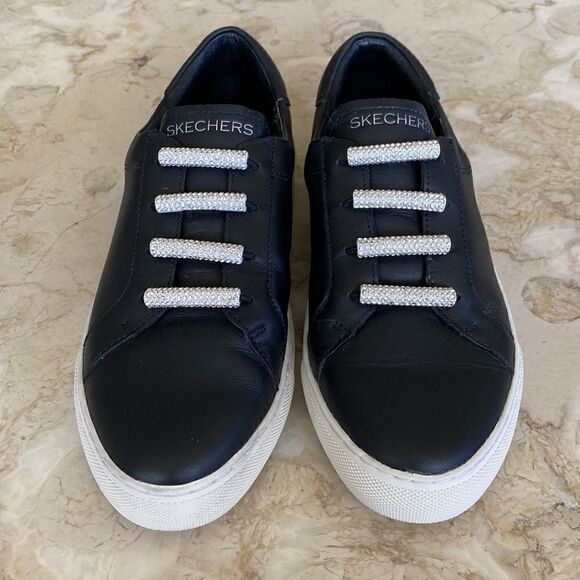 Sketchers Black Vaso-Fideos Leather Sneaker - Picture 4 of 13